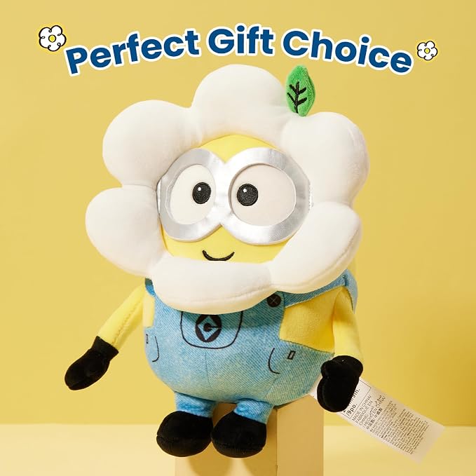MINISO 9" Daisy Minions Stuffed Animals Plush Toys, Cute Sleeping Bedding Stuffed Animals Kawaii Plushies Pillow for Kids Toddler Toys Boys Girls