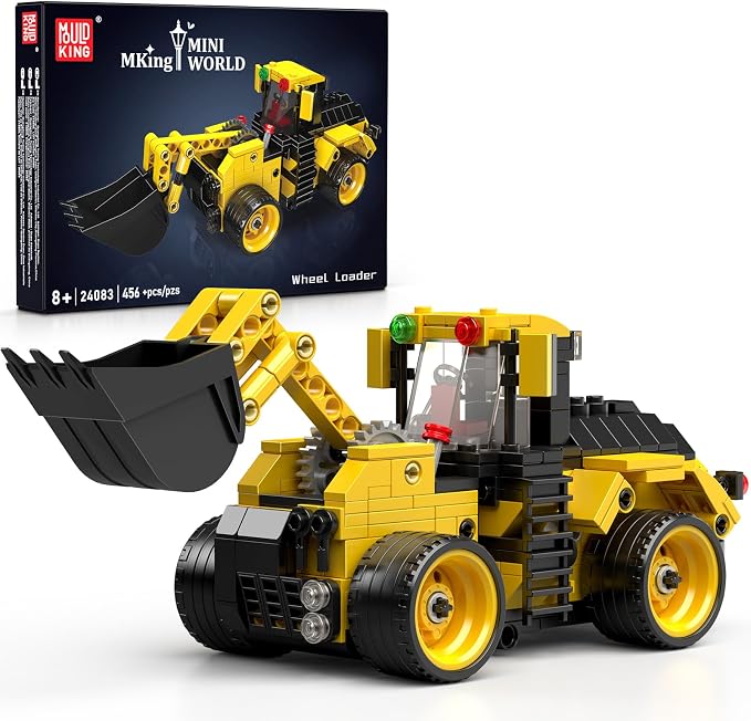 Mould King City Technik Wheel Loader Builidng Sets, MOC Construction Toy for boy Age 8-12, Engineering Farm Vehicle Model Kits with Articulated Steering/Scoop (456PCS+)