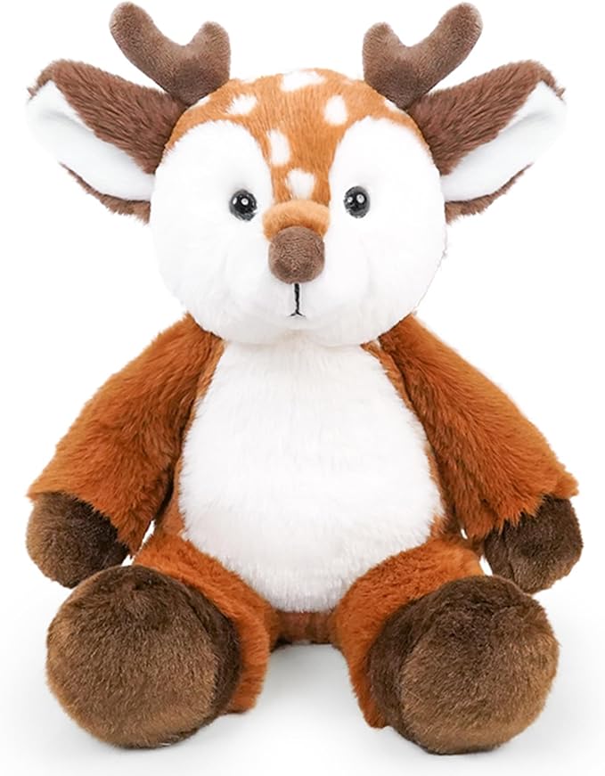 Stuffed Animal Plush Toy Soft Plushie Cuddly Deer Cute Plush Toy for Kids Toddlers Boys Girls Birthday Christmas Nursery Decor Party Favors