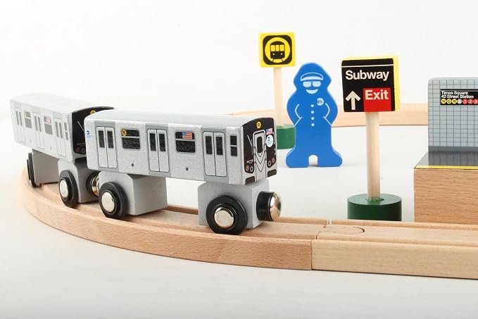 Daron NYC MTA 20Piece Wooden Subway Set