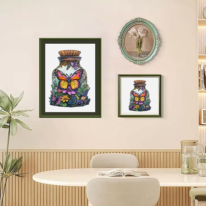 Leodozzio 500 Pieces Jigsaw Puzzle, Butterfly & Flower Wooden Puzzles, Colorful Garden Nature Design, Relaxing Brain Teaser – Unique Gift for Adults, Home Decor, 13.3x18.5 Inch