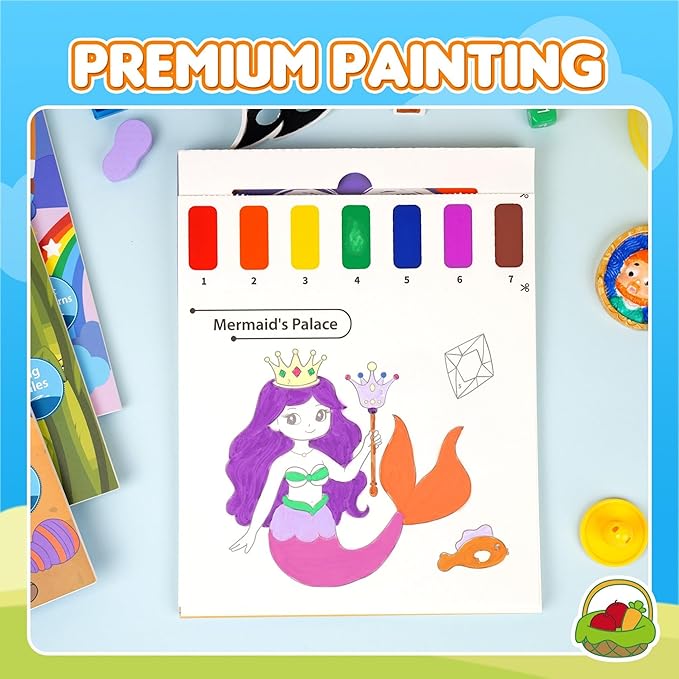 YPLUS Paint with Water Books for Toddlers, Art Craft Toys Watercolor Painting Paper for Kids, Gift for Kids Ages 1-3, 2-4, 4-6, Drawing with Brush - Travel