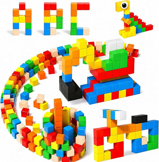 Annexfun 56PCS Magnetic Blocks for Toddlers,Magnetic Building Blocks Cubes,Montessori Preschool STEM Sensory Toys for Kids Ages 3+ Boys & Girls Birthday (1IN)