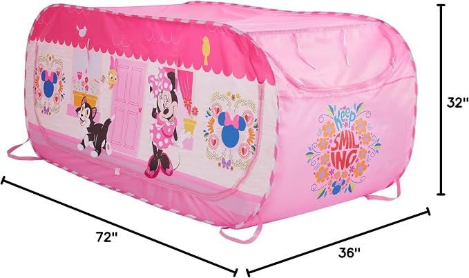 Disney Minnie Mouse 2 in 1 Kids Pop Up Play Tent and Twin Bed Tent for Pretend and Imaginative Play