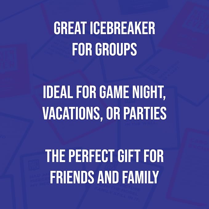 Never Have I Ever Card Game - Party Game of Poor Life Decisions - Ages 17 and Up – The Classic Viral Hilarious and Funny Icebreaker for Adults - 4-12 Players