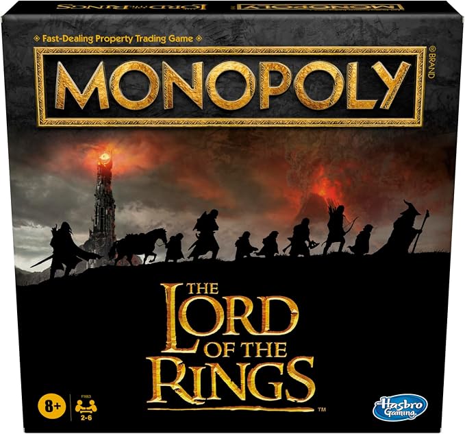 Hasbro Gaming Monopoly: The Lord of The Rings Edition Board Game Inspired by The Movie Trilogy, Play as a Member of The Fellowship, Ages 8 and Up (Amazon Exclusive)