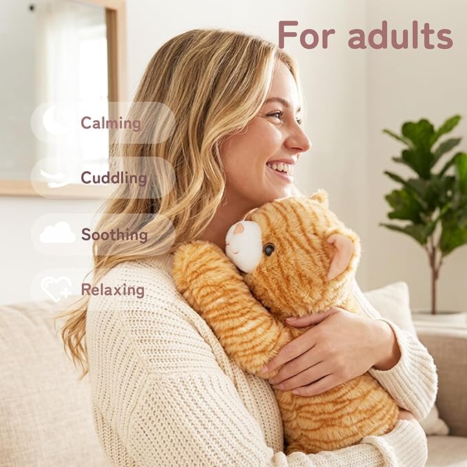 Niuniu Daddy 25" | 5 Pound Weighted Orange Cat Stuffed Animal Plushie for Adults & Kids, Large Weighted Lap Pillow for Comfort, Soft Sensory Stuffy Toy as Gift for Holidays