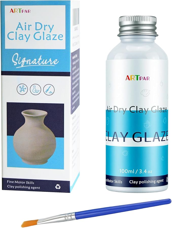 ARTPAR Air Dry Clay Glaze - 100ml Air Dry Clay Varnish ,High-Gloss Waterproof Prevents Cracking and Resists Scratches; Suitable for Polymer Clay and Pottery Ceramics, Oil Paintings, and Wood