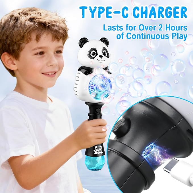 Bubble Wands for Kids Ages 4-8 Years Old: Light Up Bubble Machine Bubble Wand for Parties Outside Toys for Toddlers 3-5 Automatic Bubble Machine Rechargeable Gifts for 3 + Year Old Girl Boy