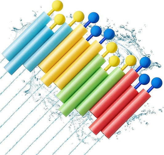 Lehoo Castle Water Guns 12 Pack, Super Water Blaster Soaker Foam Squirt Guns Bulk Beach Pool Outdoor Toys Summer Party Family Games for Kids Adults