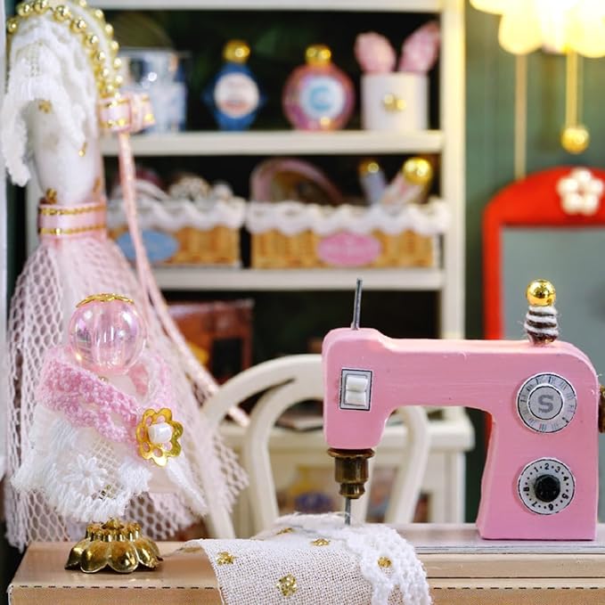 DIY Miniature Dollhouse Kits - Wooden Mini Model House with LED Lights, Tiny Furniture & Accessories – Craft Building Kits for Teens & Adults (Beatific Atelier) – Birthday Valentine's Gift
