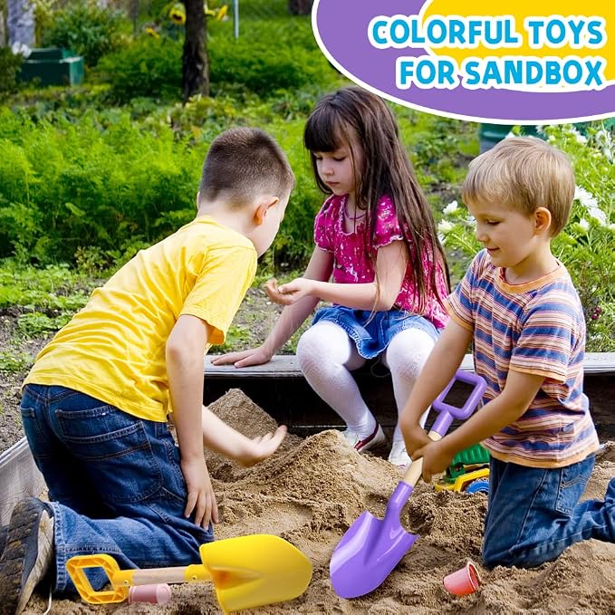 Kids Garden Tool Shovels Toys, 16" Long Kids Beach Spades Sand Shovels Toys for Adults Gardening Tools Garden Kit Travel Sandbox Toy Sturdy Snow Scoop Durable Wood Handle Spade for Digging Sand Snow