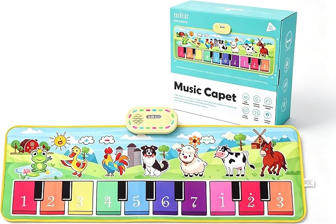 Farm Animals Piano Mat Toys, Musical Floor Carpet Play mat for Kids | Sensory Educational Learning Dancing Keyboard,Touch Blanket Xmas Christmas Birthday Gift for 3-12 Year Old Girl boy