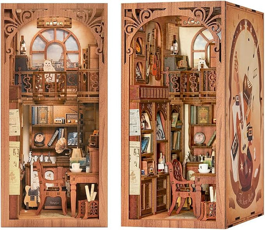 CUTEBEE Book Nook Kit - DIY Miniature House Kit for Adults and Teens, Dollhouse Booknook Tiny House Model Build Bookshelf Decor, Gifts for Family, Friends