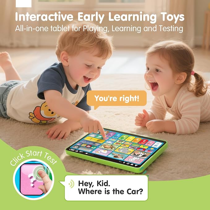 hahaland 5-Language Learning Tablet for Toddlers 1-3 – New Version Educational Toy with Sounds & Speech Therapy – Early Development Easter Gifts for Boys, Girls, Baby, Toddler, Ages 1 2 3