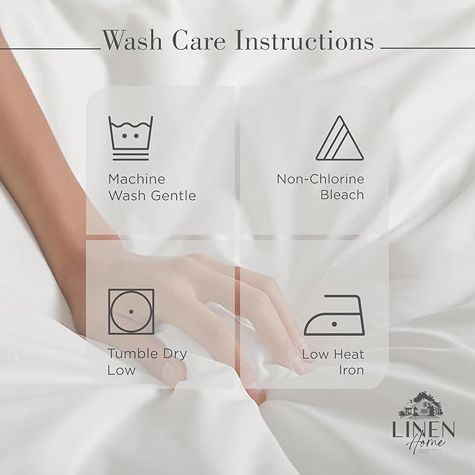 Linen Home 2-Pack Queen Sheet Set, 100% Cotton Percale Bedding, 8-Piece Value Bundle, Deep Pocket Cooling Bed Sheets for Hot Sleepers, Breathable & Crisp Hotel Quality, Long-Staple Cotton, White