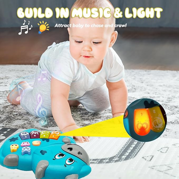 Baby Musical Toys Piano for 2 Year Old Girls Boys Toys Age 2 Light Up Music Learning Toys for Toddlers 3 Easter Gifts Infant Baby Toys 18 Month (Cow)