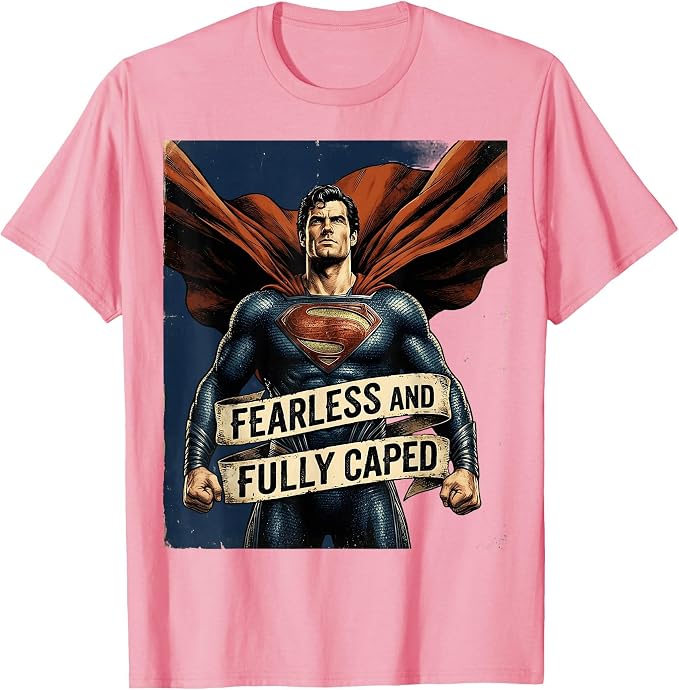 Fearless and Fully Caped Superhero Design T-Shirt