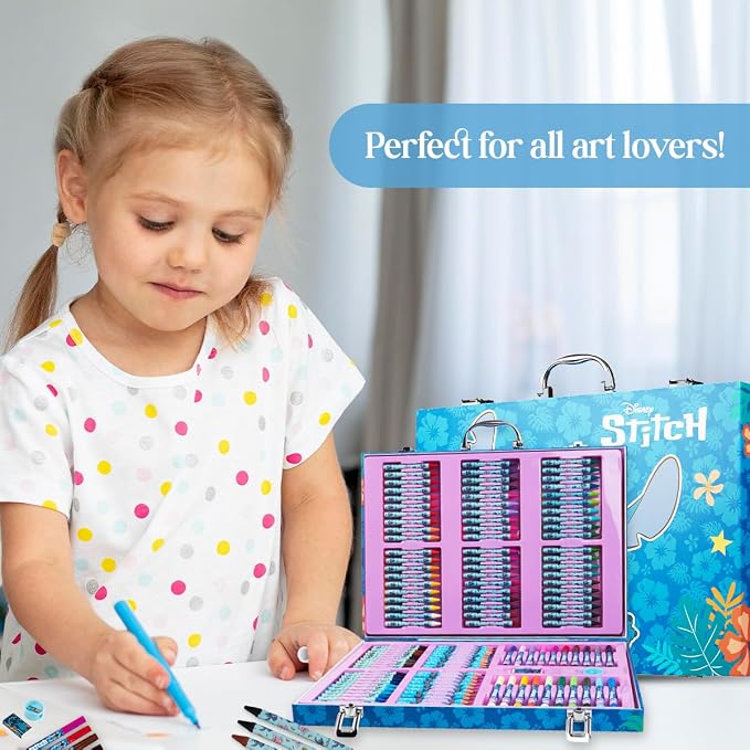 Marvel Colored Pencils Art Supplies Kids Drawing Kit School Supplies Girls Drawing Pencils Art Kit Travel Case with Crayons Arts and Crafts for Kids 4-12 (Multi Stitch Set)