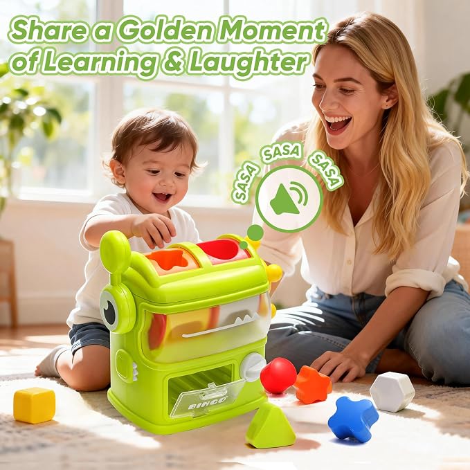 Shape Sorter Toys for Kids, Interactive Shape Sorter Toy for Toddlers, Montessori Color Matching & Sorting Interactive Learning Toys for Boys Girls 1 2 3 Years Old Birthday Gifts.