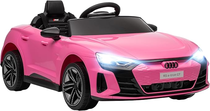 Aosom Licensed Audi RS e-tron GT 12V Ride On Car Truck for Kids, Electric Car Ride On Vehicle w/Parent Remote Control, Music, Lights, for Toddlers, Pink