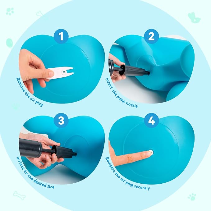ZOOJOY Bouncy Animal Hopper, Blue Balloon Dog Bouncy Toys for Toddlers 18M+, Inflatable Ride-on Hopping Toys with Pump for Indoor & Outdoor Play, 2 3 4 5 6 7 Years Birthday Gift for Boys & Girls