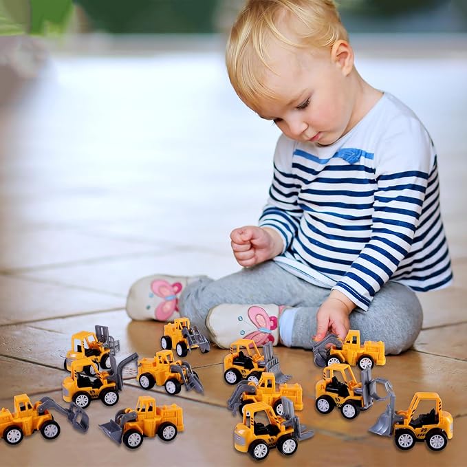 36 Pack Pull Back Construction Engineering Vehicles Toy Playset, Mini Plastic Construction Excavator Trucks Car Toys for Boys Girls Kids Toddlers
