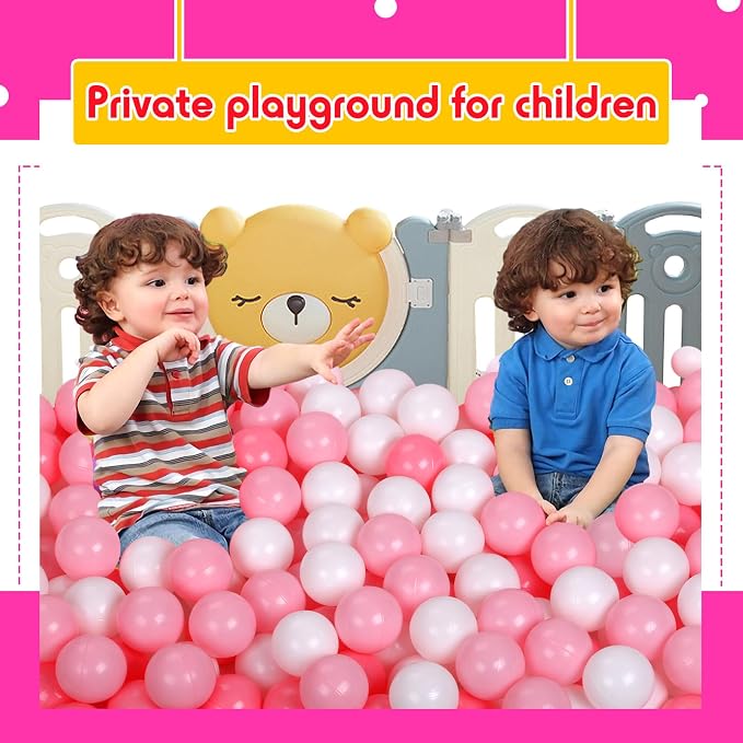 Vanland Ball Pit Balls for Baby and Toddler Phthalate Free BPA Free Crush Proof Plastic - Multicolored Pit Balls in Reusable Play Toys for Kids with Storage Bag