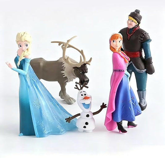 5Pcs Frozen Collectible Figures, Exquisite Model Ornaments, Creative Anime Peripheral Gifts for Fans
