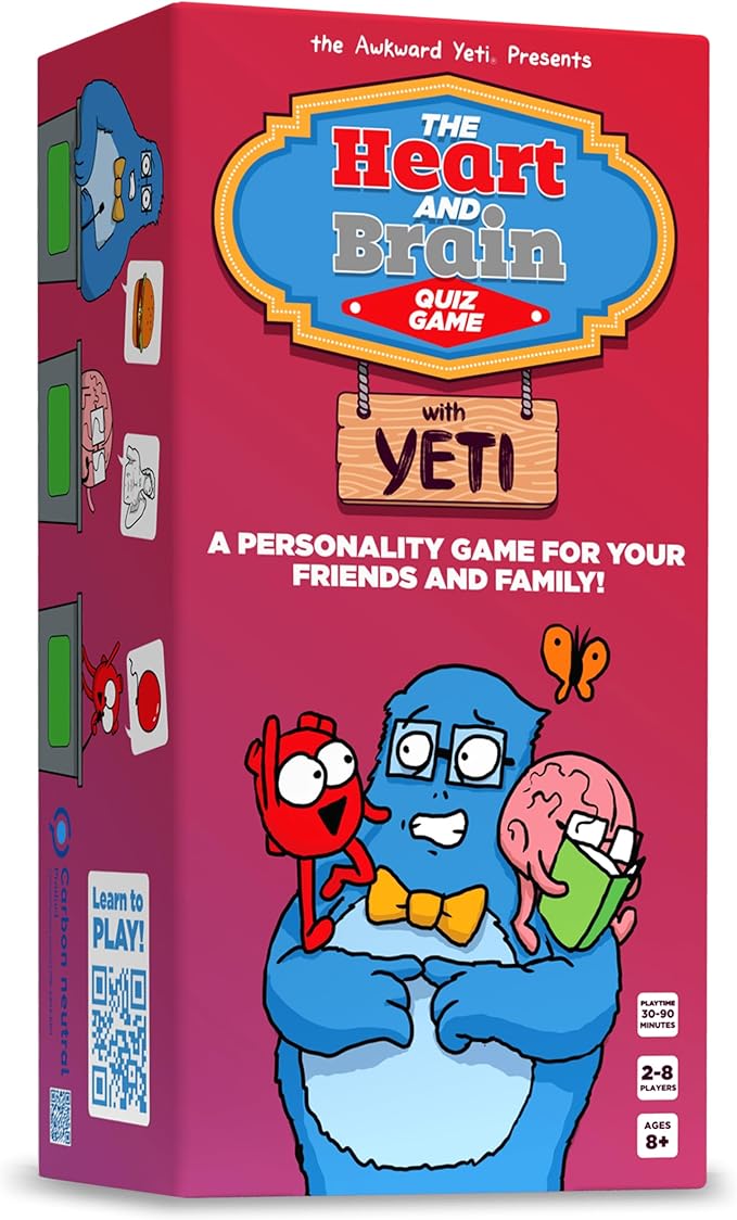 The Awkward Yeti Family Card Game, Ages 8+, Heart & Brain Edition | for Kids, Teens, Parents & Adults, Party Game for Family Game Night, Science & Anatomy Humor, By Organ Attack Creator