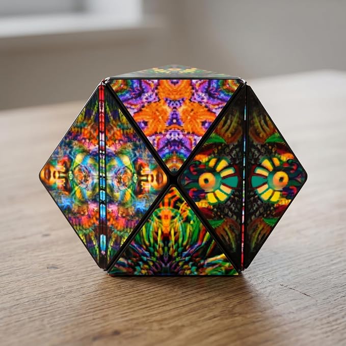 Shashibo Sensory Fidget Toy for Adults & Kids, Stress Relief Fidget Toy for Adults, Teens & Kids, Cool Fidget Toys for Desk, Classroom Must Have, Sensory Shape Shifting Cube, 100+ Possible Shapes
