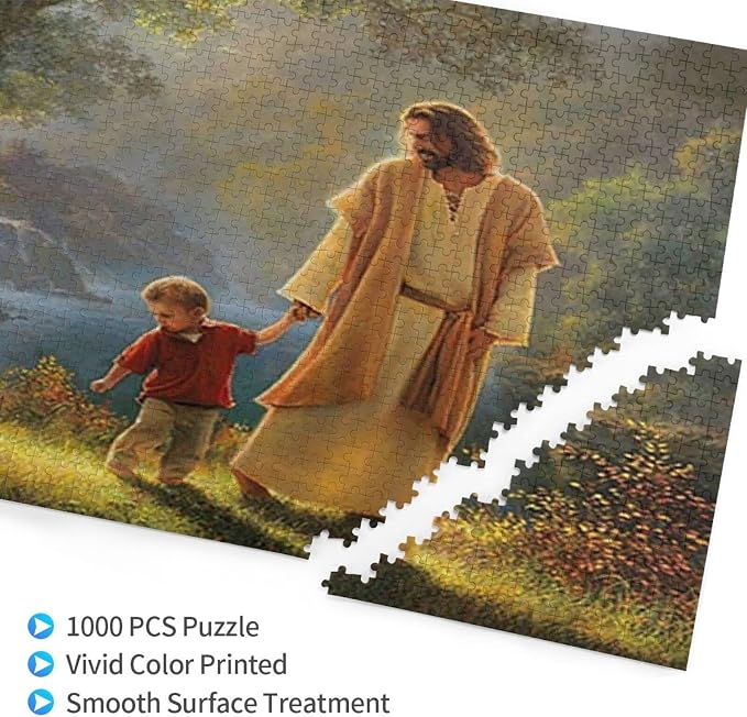Jesus Holding My Hand Christ 1000 Piece Jigsaw Puzzle Jigsaw Puzzles for Adults Children The Young Jigsaw Puzzles for Adult Puzzle Game 1000 Piece Toys Gift