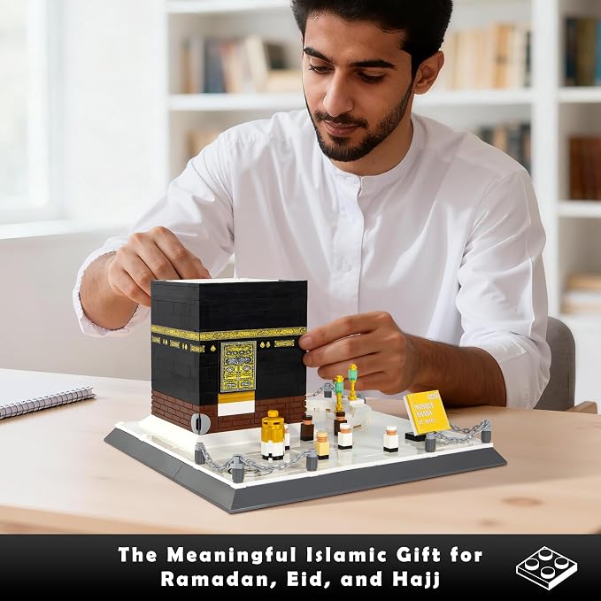 Kaaba Building Set – 446Pcs Architecture Model Kit of Mecca Great Mosque, Adult Building Blocks for Home Office Display, Collectible Landmark Set