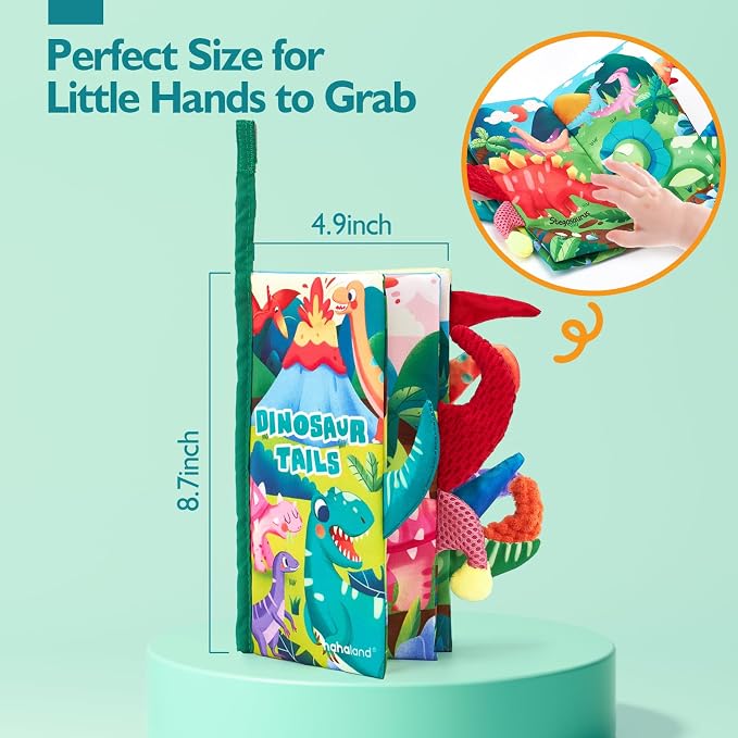 hahaland Baby Books 0-6 Months,Infant Tummy Time Toy Sensory Toys 6 to 12 Months Touch Feel Book Gifts for Boy Girl 0-3 Month Learning Toy Baby Birthday Easter Basket Stuffers (Single)