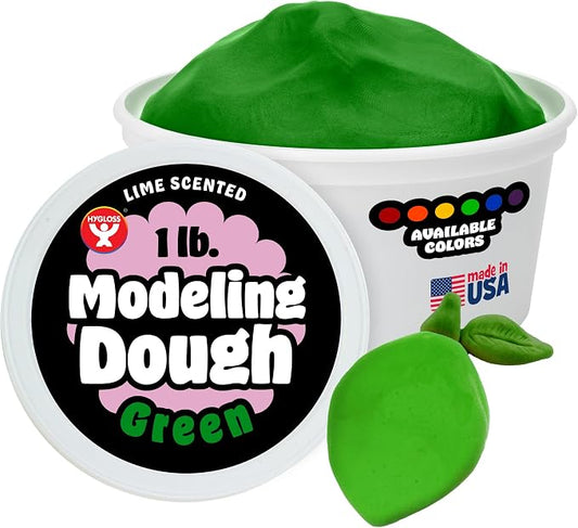 Hygloss Play Modeling Dough for Kids – Safe & Non-Toxic Sensory Dough for Arts and Crafts – 1 lb Tub – Play Clay for Toddler Activities, Preschool Classroom Must-Haves – Green Color, Scented
