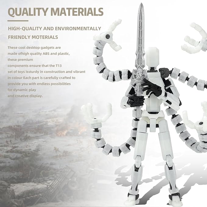 T13 Already Assembled Action Figure Accessories,T13 Multi-Jointed Movable,for Collectors Desktop Decorations t-13 Movability 3D Printed Toys (Luminous, 7.2inch)