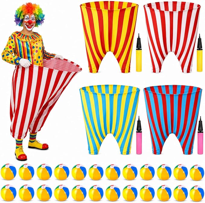 Granny Pants Yard Game,Giant Pants Outdoor Game,Oversized Pants Tossing Game with 24 Bouncy Balls and 4 Pumps Backyard & Outdoor Group Games for Family & Friends Gatherings