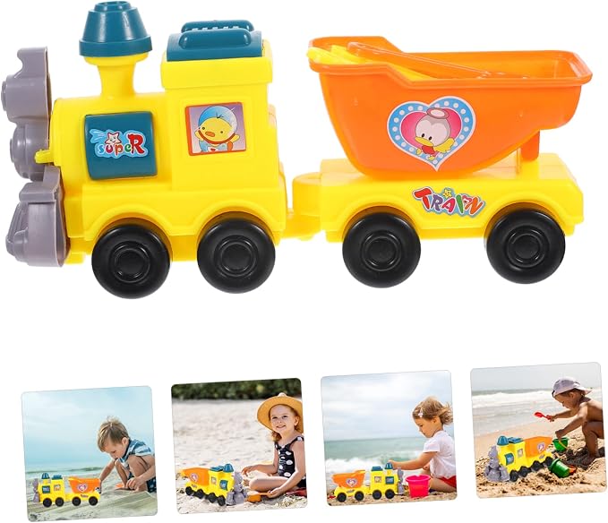 BESPORTBLE 1Set Cartoon Beach Train Fun Digging Tools for Summer Play Includes Castle Mold for Outdoor Beach Parties and Family Bonding Activities