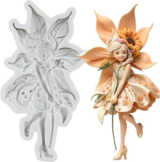 Flower Fairy Polymer Clay Molds Fairy Silicone Mold for DIY Crafts Epoxy Resin Casting Polymer Clay Tools Craft Air Dry Jewelry Making