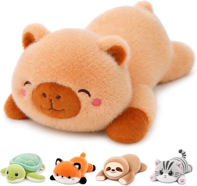 Capybara Weighted Stuffed Animal, Soft Plush Toy Gift (24.8 Inch, 3.6 Lbs)