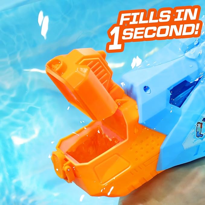 Quanquer Super Water Guns for Adults - 1200cc 2 Pack Super Guns Water Soaker Blaster Squirt Toy with Excellent Range - Gift Toys for Outdoor Swimming Pool Fighting Play (Blue Grey)