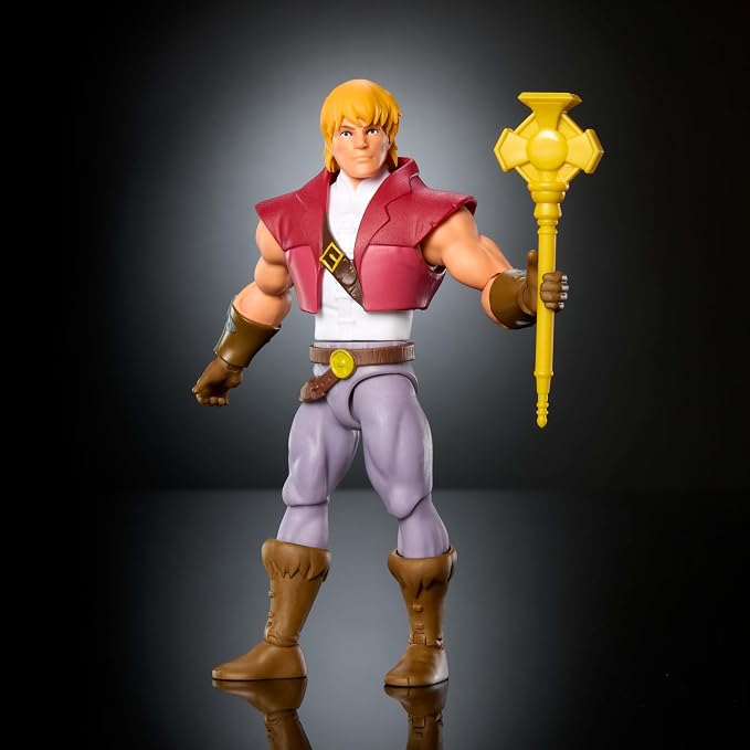 Masters of the Universe Origins Action Figure 200X Cartoon Collection Prince Adam, 5.5 Inch 1980s Motu TV Hero, Detailed Design & Scepter