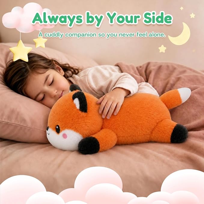 Fox Weighted Stuffed Animal, Soft Plush Toy Gift (24.8 Inch, 3.6 Lbs)