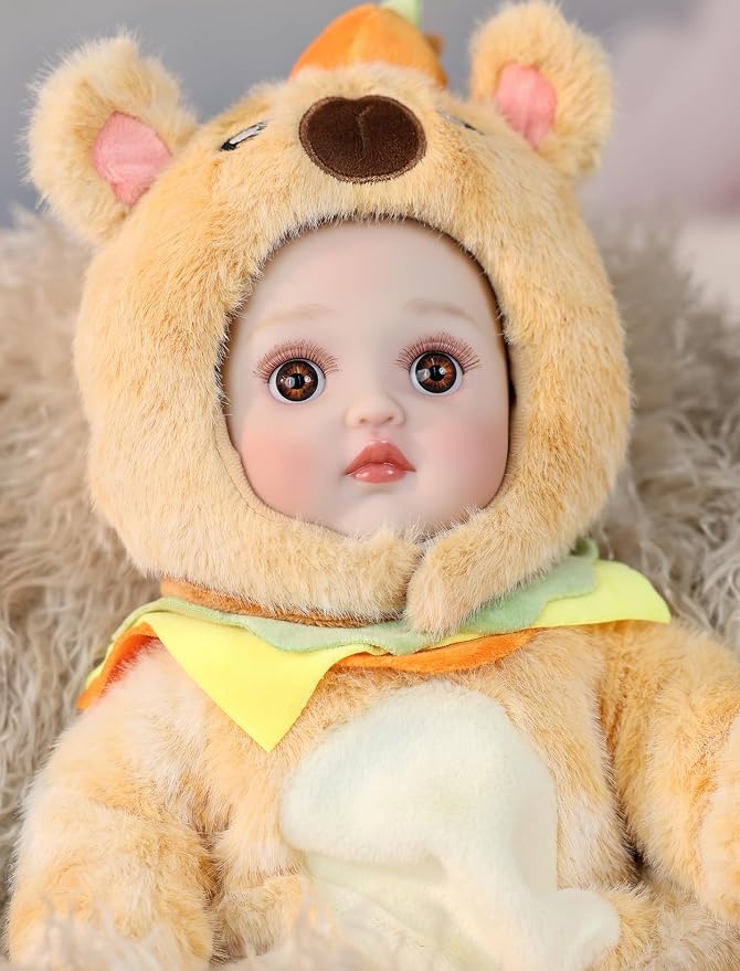 Baby Doll, 18 Inch Realistic Soft Body Baby Doll Real Life Baby Dolls with Accessories, for 3+ Year Old Girls, Pretend Play, Collection, Gift-Ready (18", Orange)