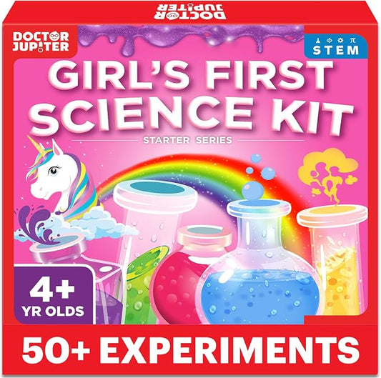 Doctor Jupiter Girls’ First Science Kit for Kids Ages 4-5-6-7-8 | Birthday Gift Ideas for 4+ Year Old Girls | STEM Toy Kit with 50+ Experiments | Learning & Educational Projects