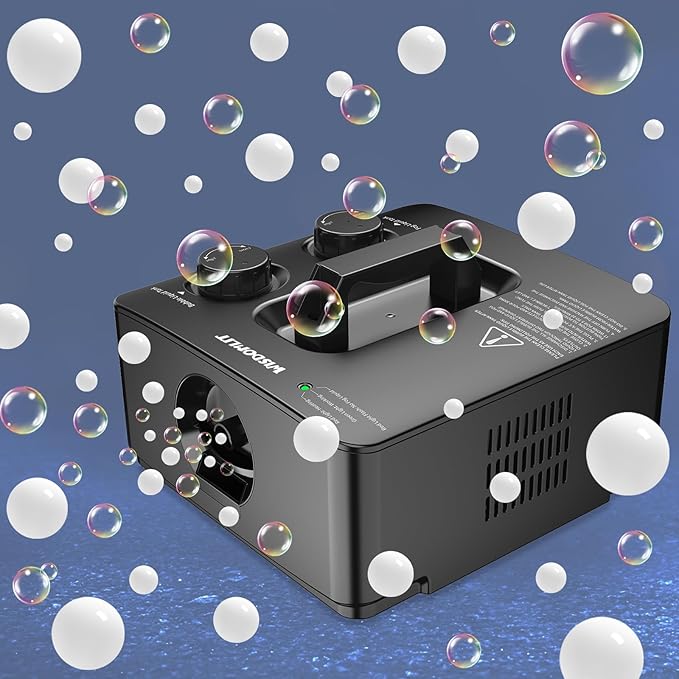 Wisdomlit Fog Bubble Machine, 400W Smoke Bubble Blower, Smoke Bubble Maker | No-Spill Liquid Tanks, 2 Bubble Modes, 8000+ Colorful or Smoke-Filled Bubbles, Great for Outdoor Backyard Birthday Party