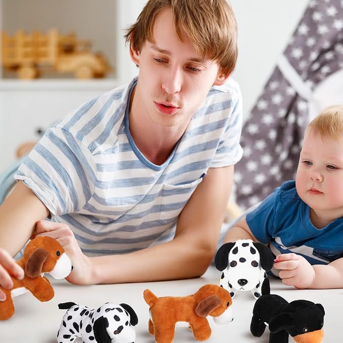Sosation 20 Pcs Mini Stuffed Animal Dog Bulk Adopt a Puppy Favors Soft Puppy Gift Party for Kids Vet Tech Birthday Party Charity Donation Classroom Goodie Stuffer (Lively Style,Vivid Color)