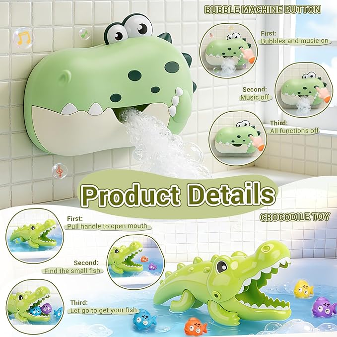 Baby Bath Toys Bubble Machine for Toddlers 1-3 Toddler Fountain Bathtub Pool Water Table Toys Shark Bath Toy 18 Months Months Baby Bath Toy for Girls