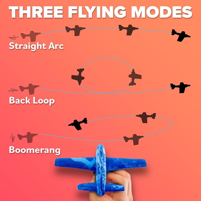 Airplane Toy Foam Airplanes for Kids - Best Summer Gift for Boys & Girls - Easy to Throw Airplanes - 3 4 5 6 7 8 Year Old Boy Birthday Gifts - Great Gifts for Ages 3 4 5 6 7 8 9+ Year Old Boys Toys