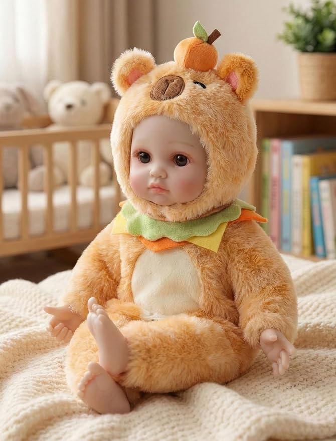 Baby Dolls, 15 Inch Realistic Soft Body Baby Doll Real Life Baby Dolls with Accessories, for 3+ Year Old Girls, Pretend Play, Collection, Gift-Ready (15", Orange)